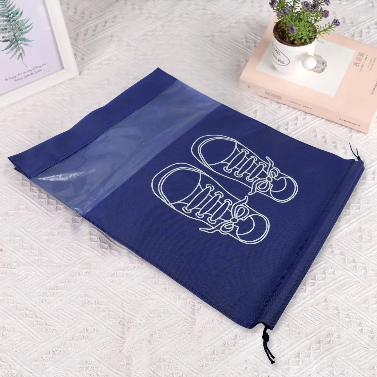 Beach Bag Shoes Storage Bag Closet Organizer Non-woven Travel Portable Bag Waterproof Pocket Clothing Classified Hanging Bag Shoe Bag Luggage Travel Portable Shoe Pouch Non Woven Transparent Window (3 Pc ) - Happy Price - Image 7