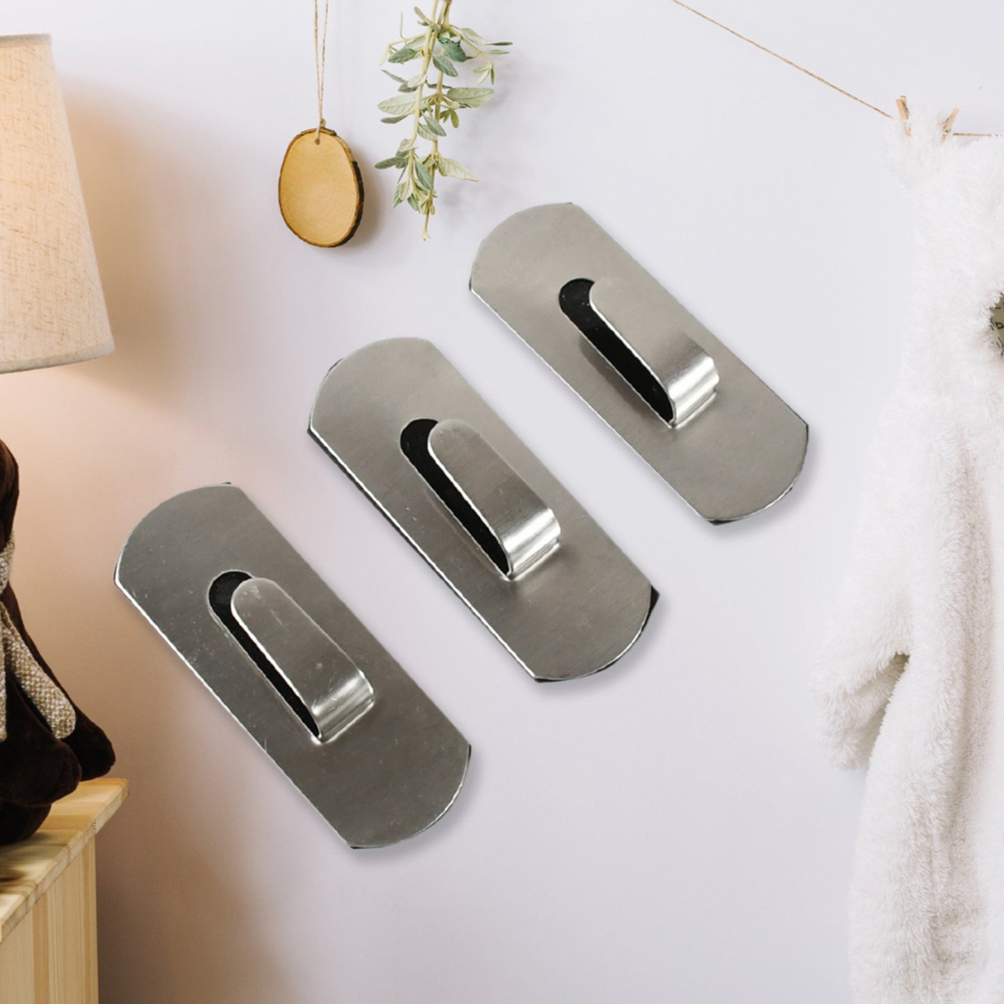 Self- Adhesive Hooks Heavy Duty Wall Hooks Hangers Stainless Steel Waterproof Sticky Hooks For Hanging Robe Coat Towel Kitchen Bathroom And. - Happy Price - Image 5