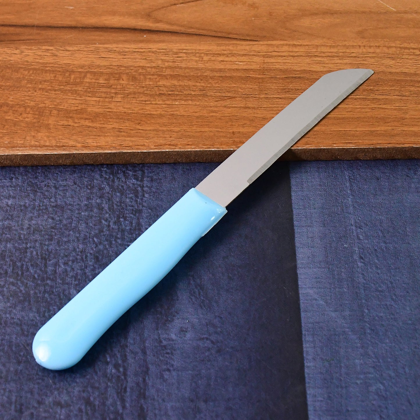 10 Pc Stainless Steel Plain Edge Kitchen Knife Set with Plastic Handles