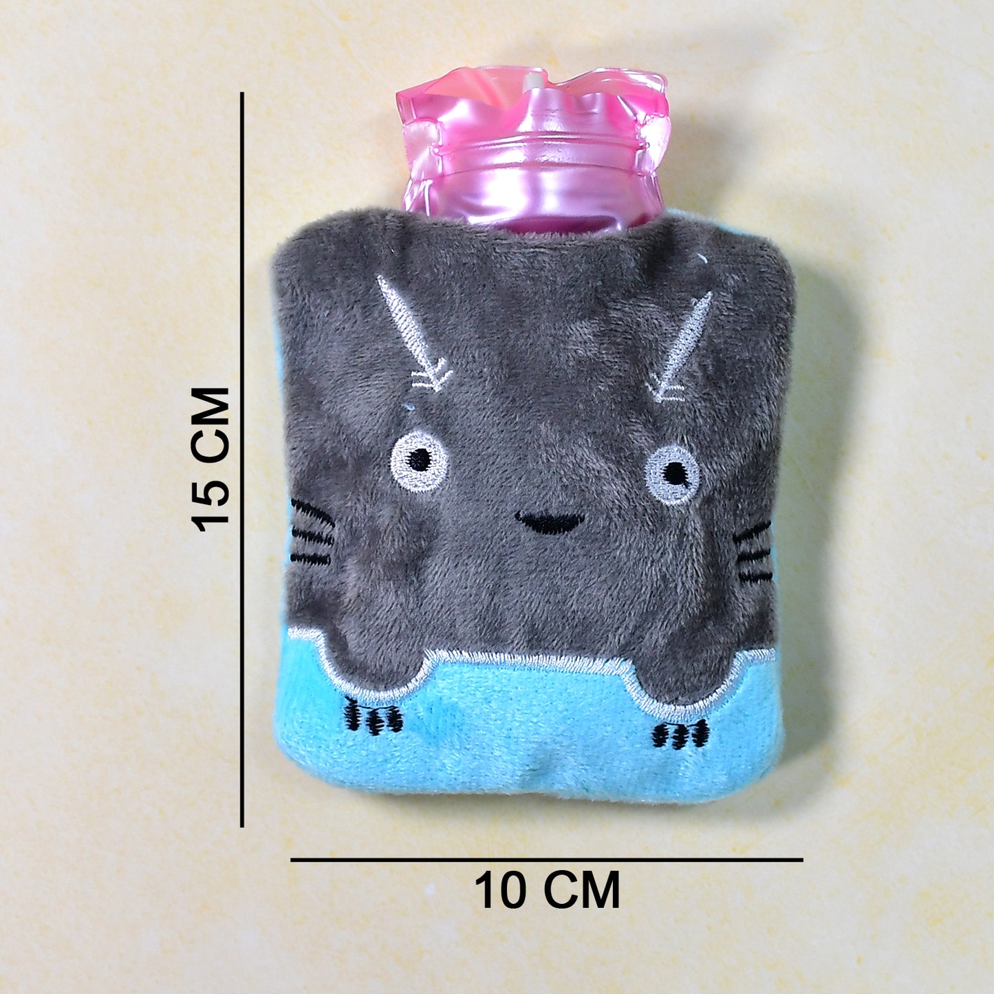 Grey Cat Print Small Hot Water Bag With Cover For Pain Relief Neck Shoulder Pain And Hand Feet Warmer Menstrual Cramps. - Happy Price - Image 4