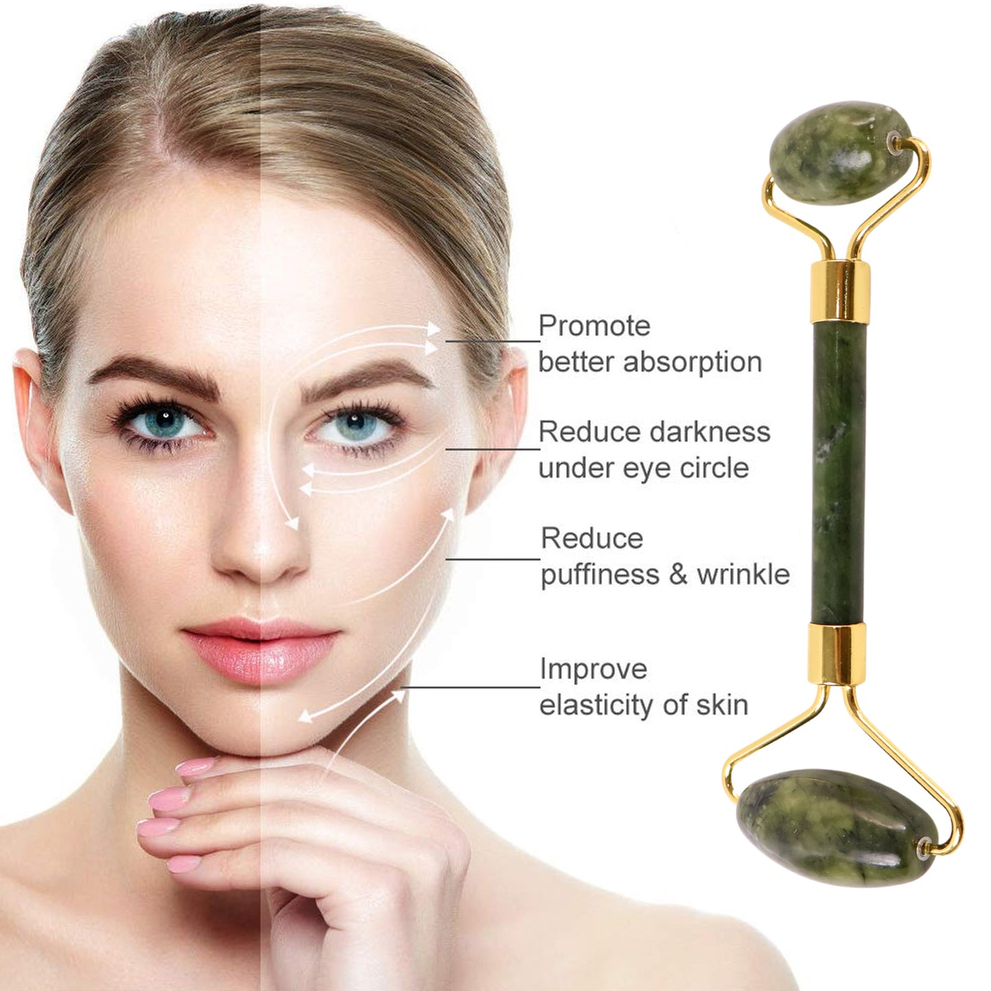 Dual-headed Jade Facial Massage Roller (1 Pc) - Happy Price - Image 5