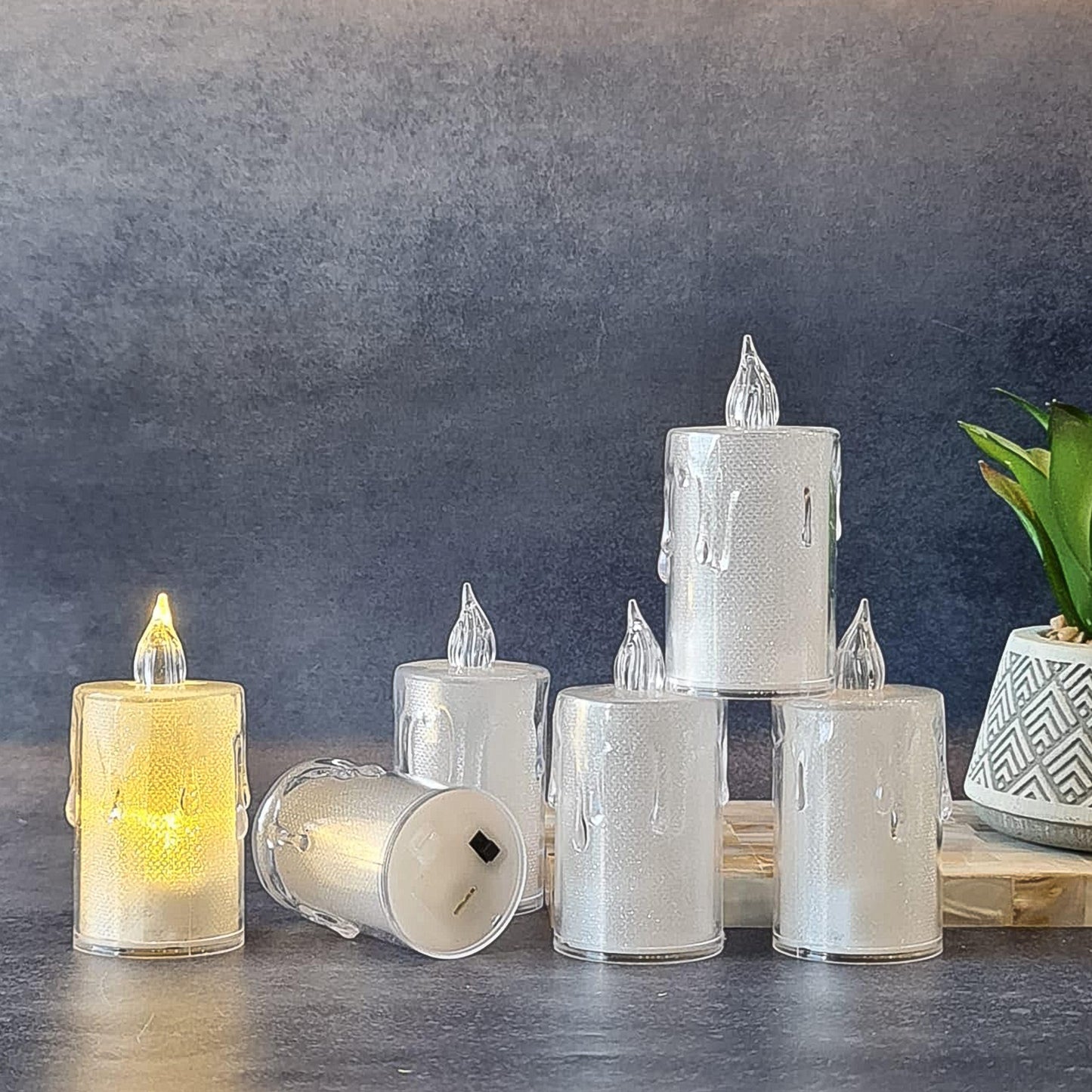 Battery Operated LED Crystal Candle Light for Home Decor