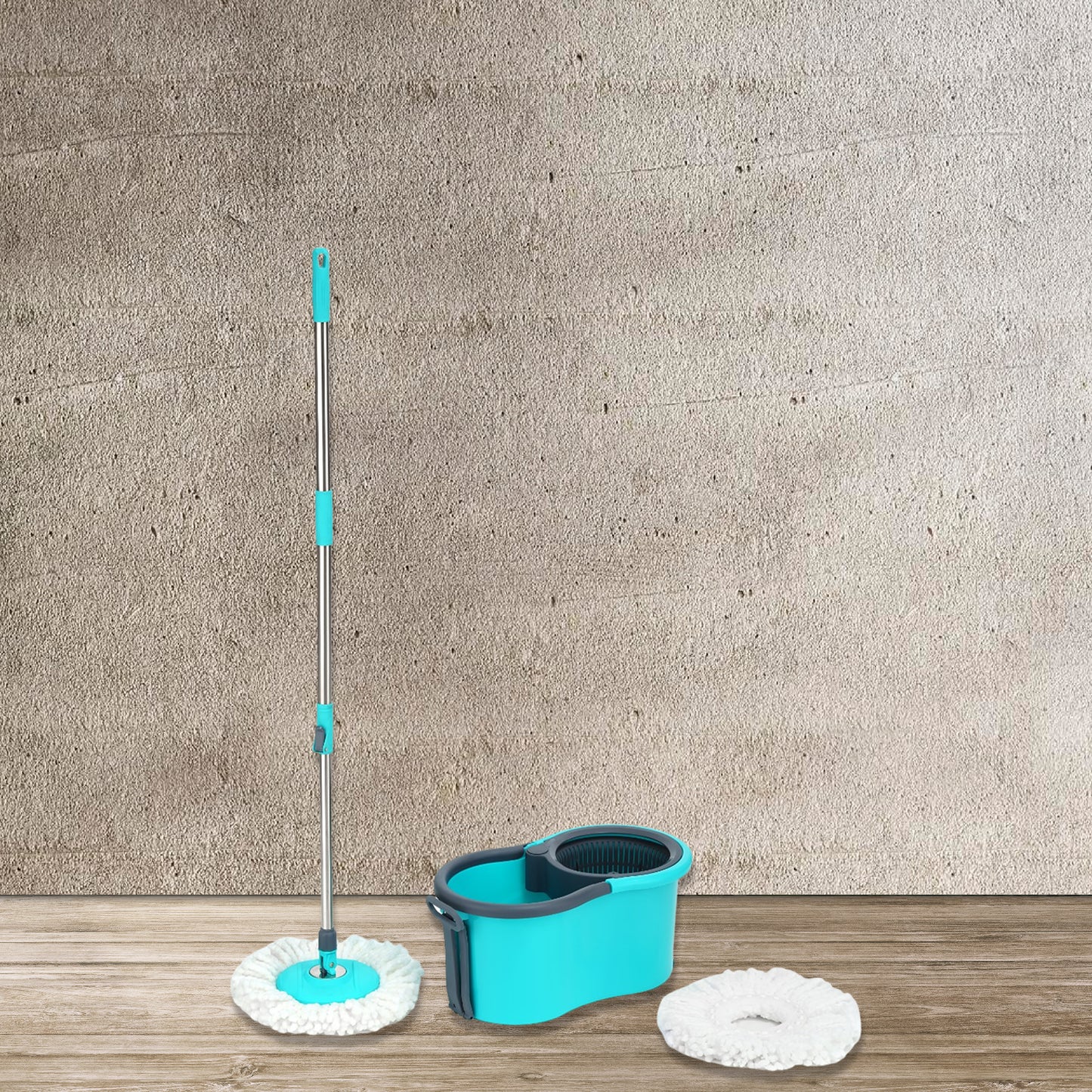 Quick Spin Mop Plastic Spin Bucket Floor Cleaning Easy Wheels  Big Bucket Floor Cleaning Mop With Bucket - Happy Price - Image 3