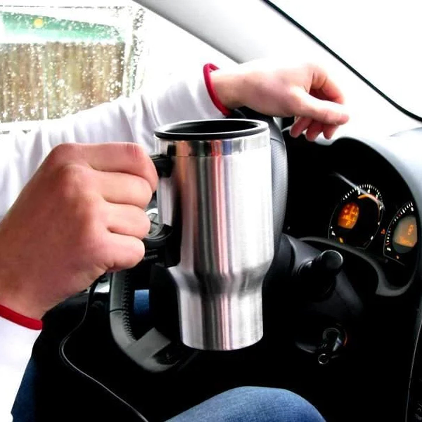 Stainless Steel Vacuum Glass Insulated Glass Coffee Cups (With Lid  Handle  1 Pc) - Happy Price - Image 4