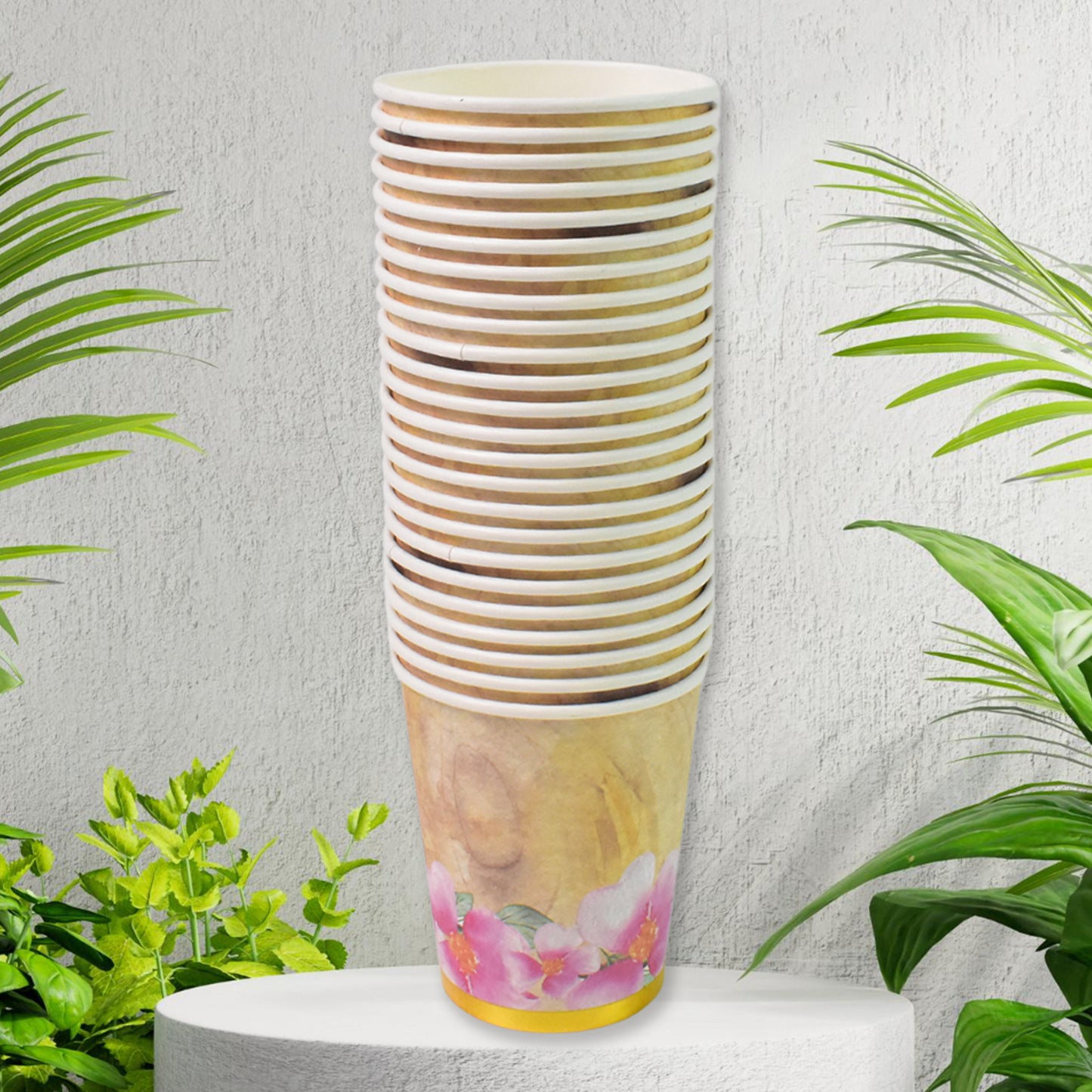 Disposable Paper Cups Disposable Tea Coffee Cups (24 Pcs Set  Mix Color  Design) - Happy Price - Image 3