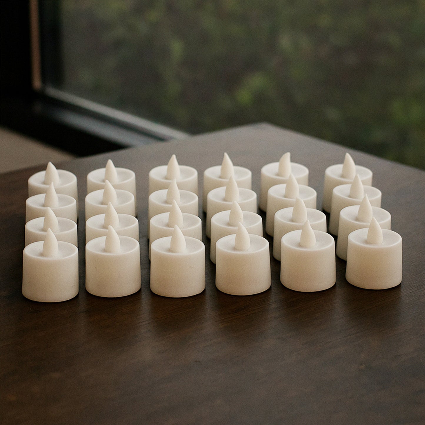24 Pc Blue LED Flameless Tea Light Candles for Festive Decor - Happy Price - Image 3