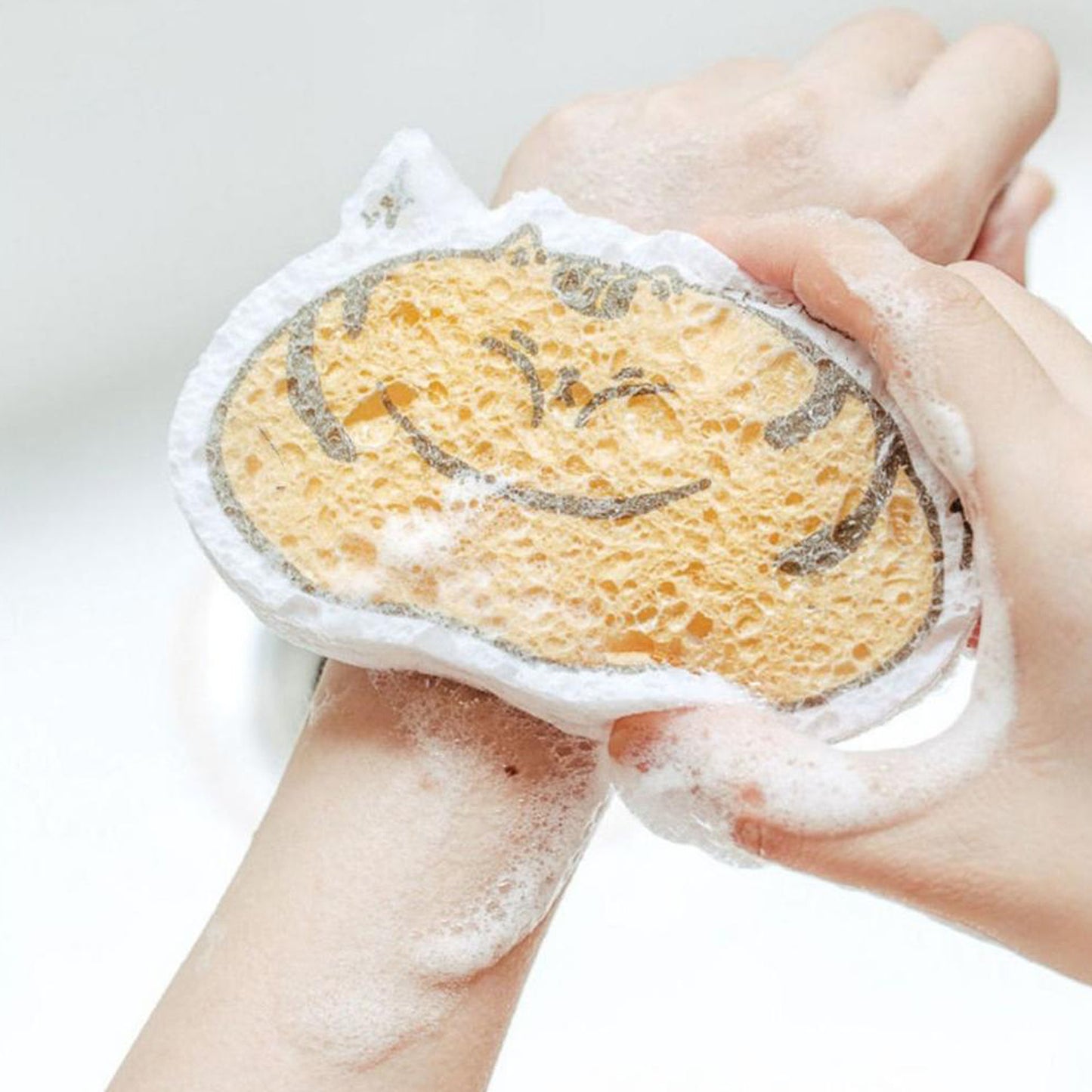 Compressed Wood Pulp Sponge. Creative Cartoon Design Scouring Pad Dishwashing Absorbing Pad. Kitchen Cleaning Tool. - Happy Price - Image 5