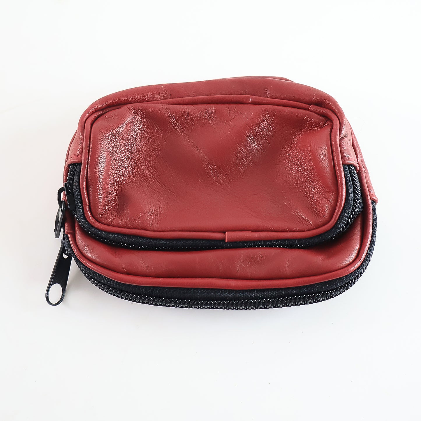 Premium Synthetic Leather Zippered Organizer Pouch for Cards & Small Accessories