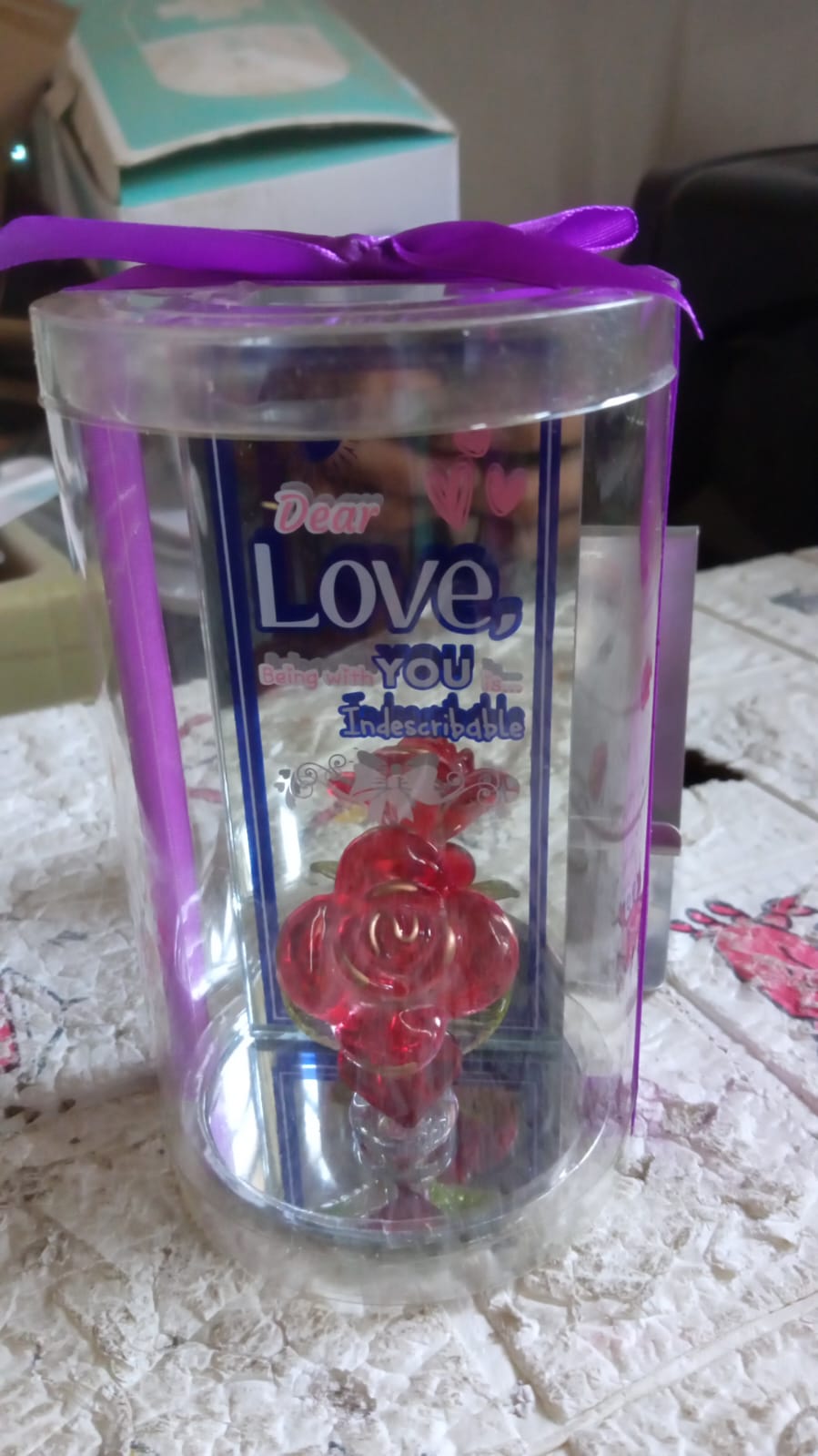 Lovely Rose Gift Showpiece Love Showpiece Valentines Day Gift Cute Anniversary Wedding Birthday Boyfriend Husband Romantic Unique Gift Set Home Decoration Gift Set (1 Pc) - Happy Price - Image 7