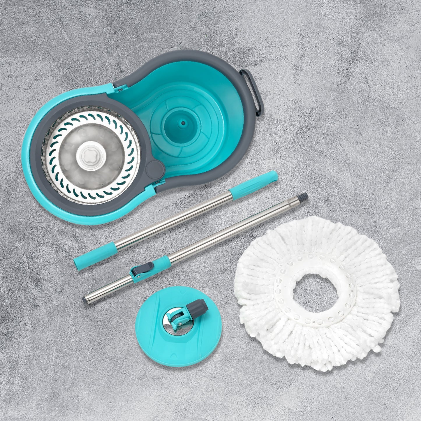 Quick Spin Mop With Steel Spin Bucket Floor Cleaning Easy Wheels  Big Bucket Floor Cleaning Mop With Bucket - Happy Price - Image 6