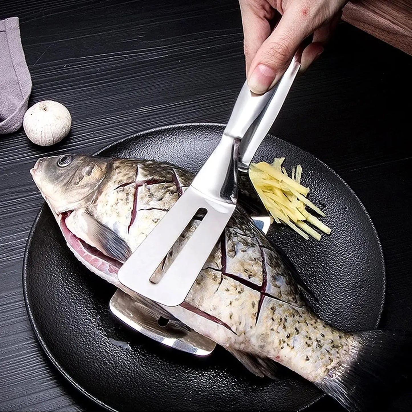 Multifunction Cooking Serving Turner Frying Food Tong. Stainless Steel Steak Clip Clamp Bbq Kitchen Tong. - Happy Price - Image 7