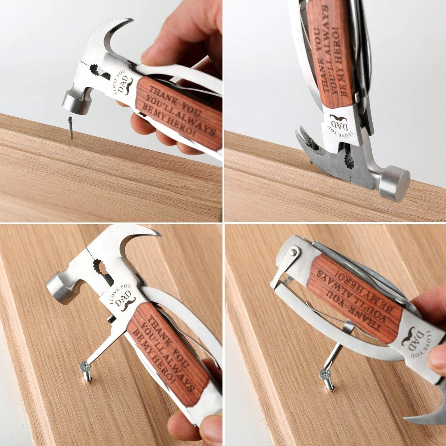 Fathers Day Gifts Dad Birthday Gifts For Dad From Daughter Son All In One Tools Hammer Multitool Opener Screwdriver Cool Gadget Christmas Gifts Stocking Stuffer For Men Outdoor Camping - Happy Price - Image 5