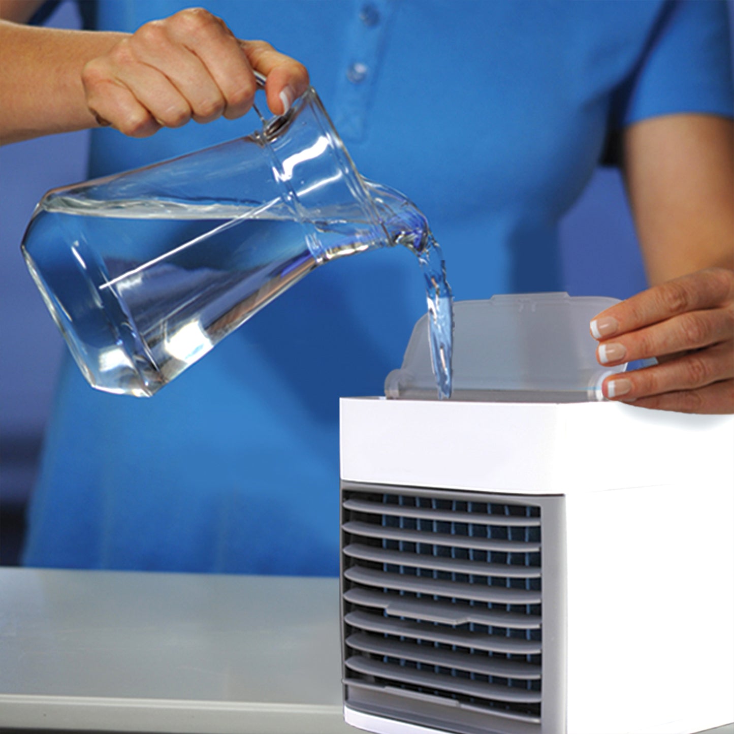 Mini Portable Air Cooler Personal Space Cooler Easy To Fill Water And Mood Led Light And Portable Air Conditioner Device Cool Any Space Like Home Office - Happy Price - Image 6