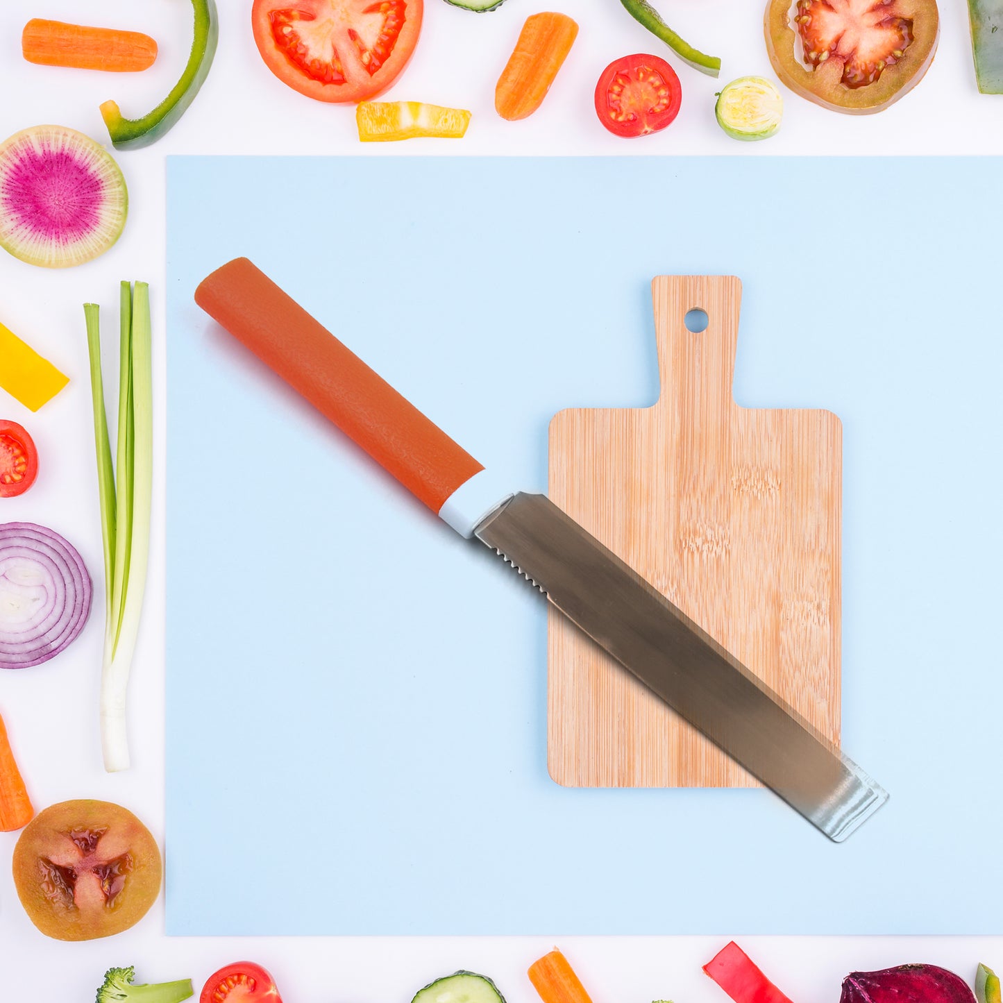 Stainless Steel Knife For Kitchen Use Knife Set Knife  Non-slip Handle With Blade Cover Knife - Happy Price - Image 2