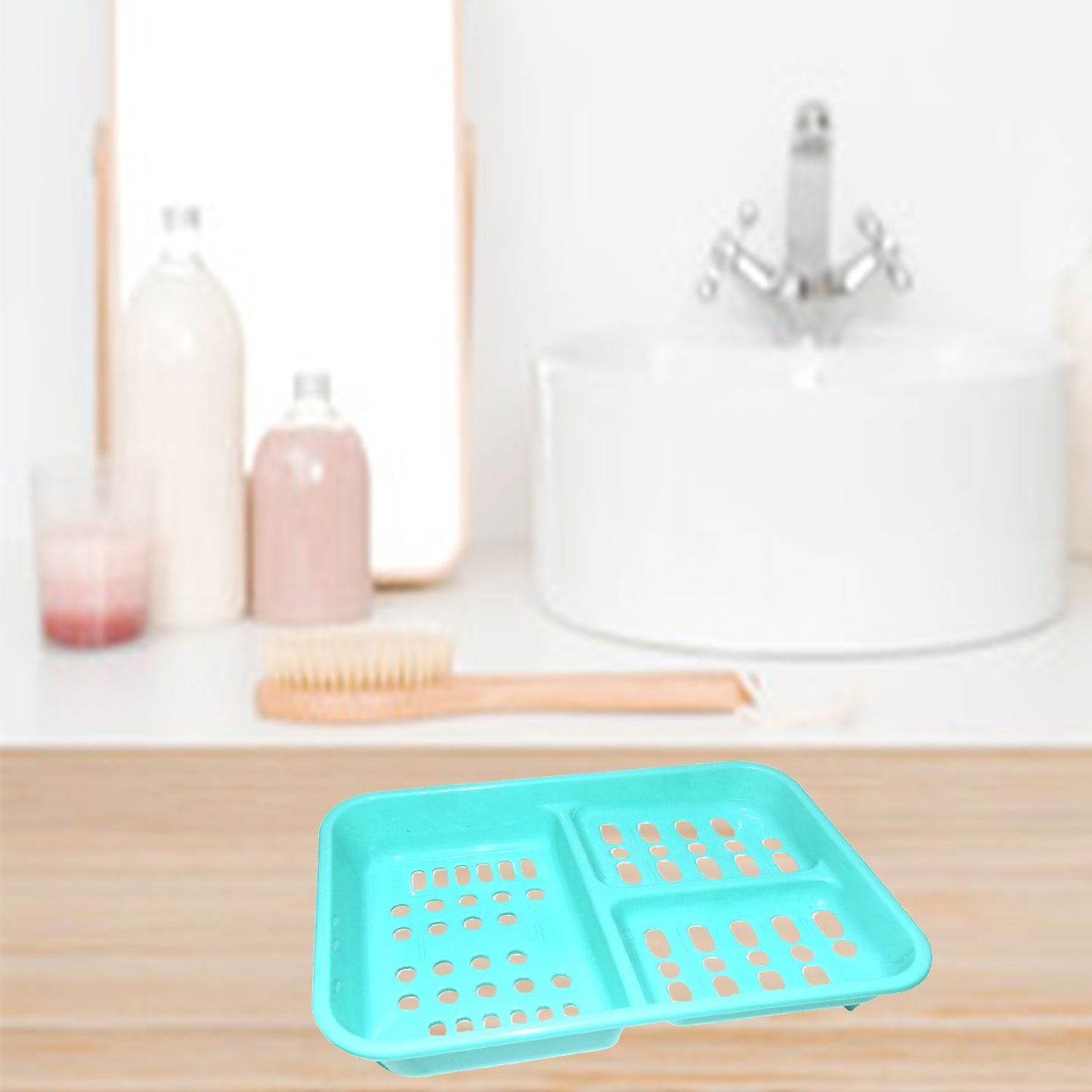 3 In 1 Soap Keeping Plastic Case For Bathroom Use - Happy Price - Image 3