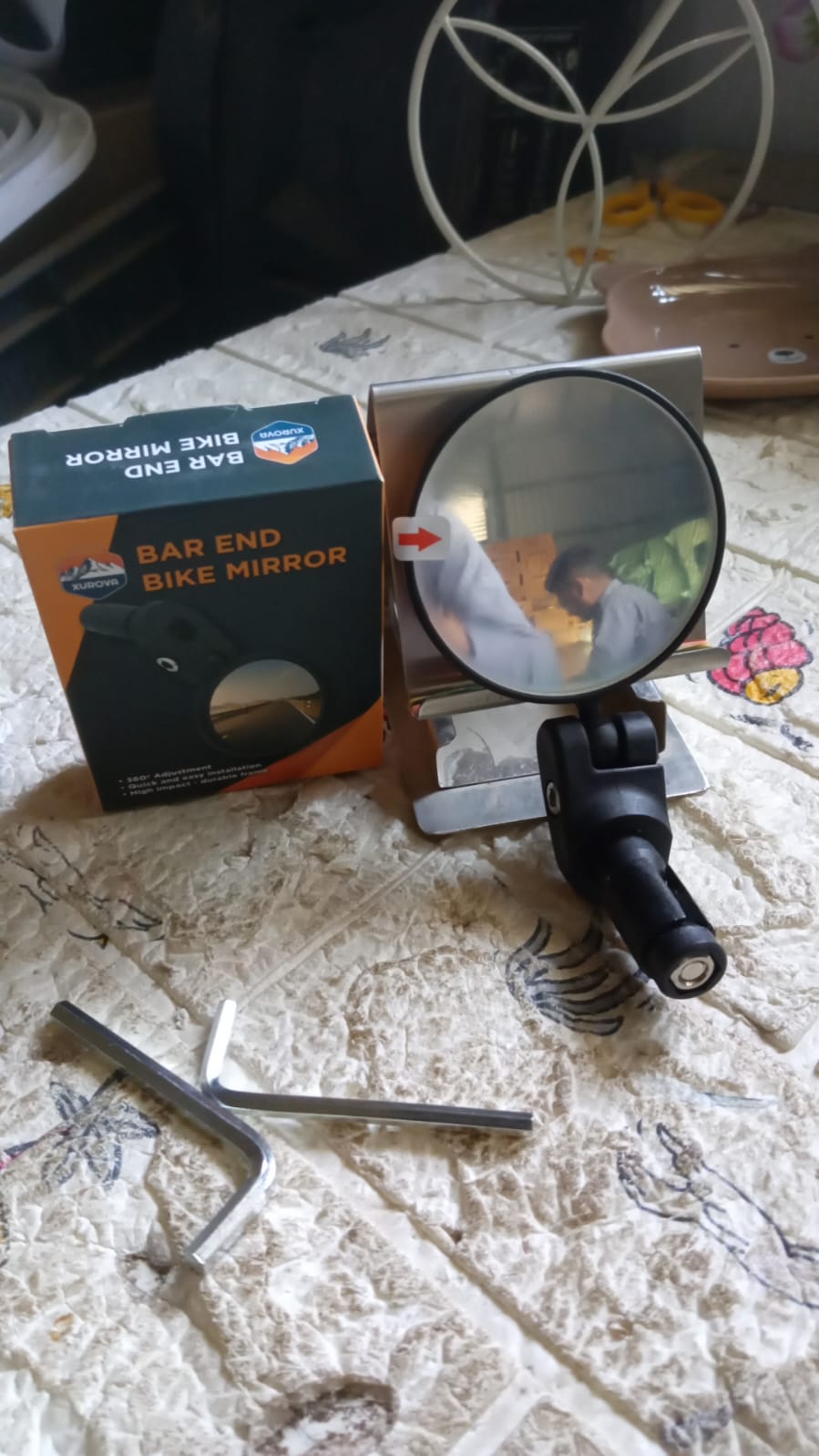 Bar End Bike Mirror Safe Rearview Mirror 360 Rotatable  Foldable Safety Bicycle Rear View Mirror Mirror Durable Bike Mirror (1 Pc) - Happy Price - Image 7
