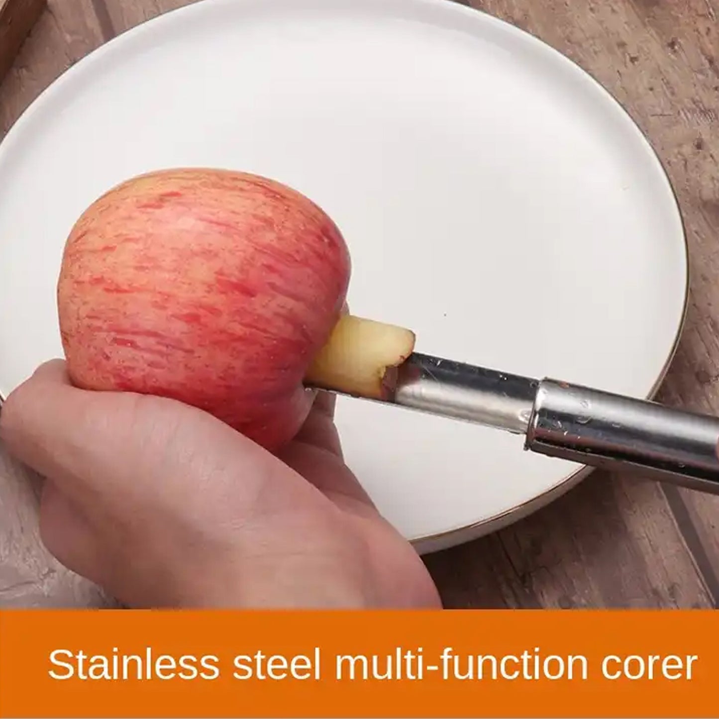 Fruit Core Stainless Steel Set Core Remover For Apple And Pear Kitchen Prep Tool Fruit Core Remover Tool With Soft Handle Apple Corer Stainless Steel Kitchen Gadget Dishwasher Safe - Happy Price - Image 5