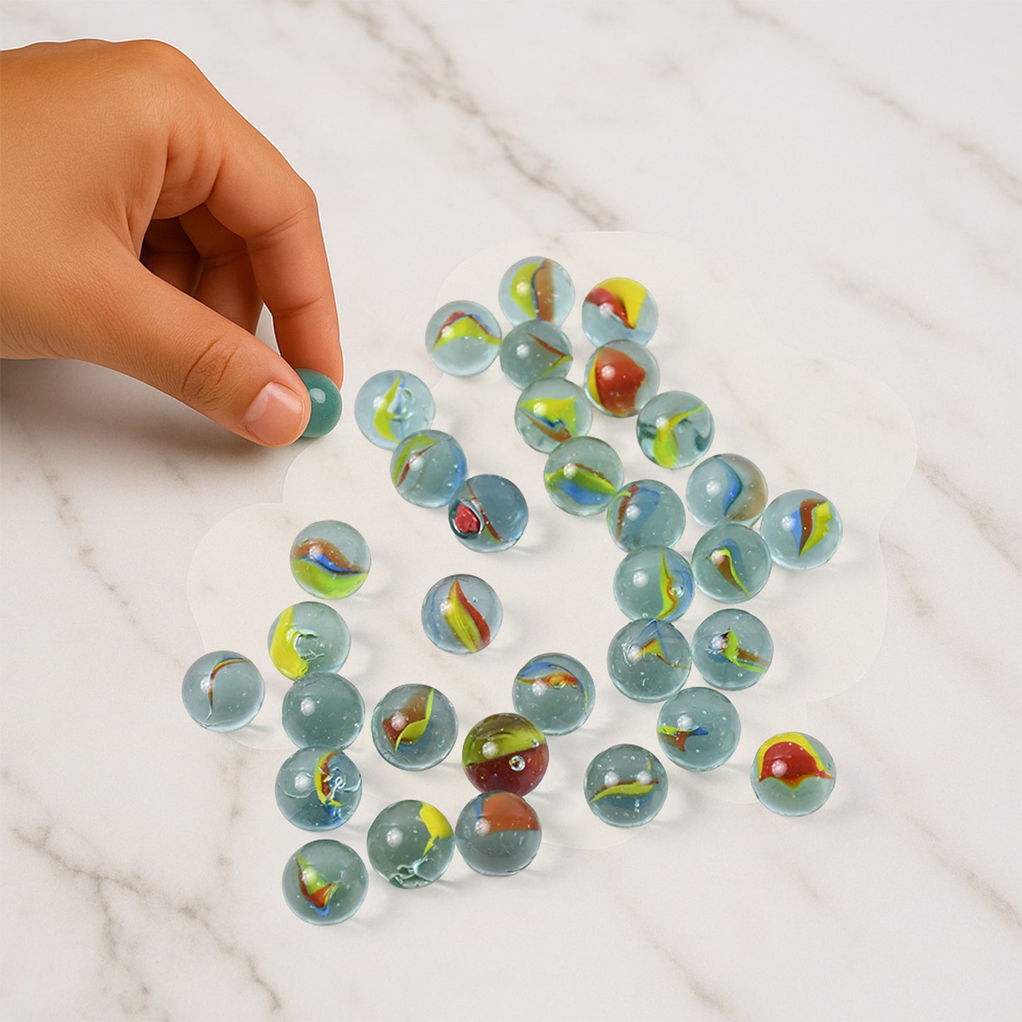 Approx 35 Glass Marbles for Kids - Kancha Goli Traditional Game Set - Happy Price - Image 3