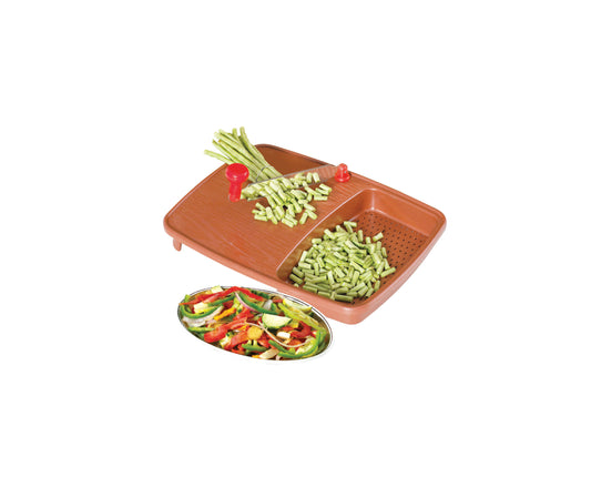 Thick Plastic Kitchen Chopping Cutting Slicing Tray With Holder - Happy Price - Image 1