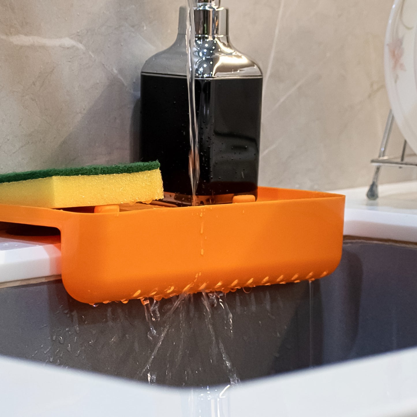 Multi Functional Drainer Shelf Sink Storage Holder Sink Colander Strainer Basket (1 Pc) - Happy Price - Image 5