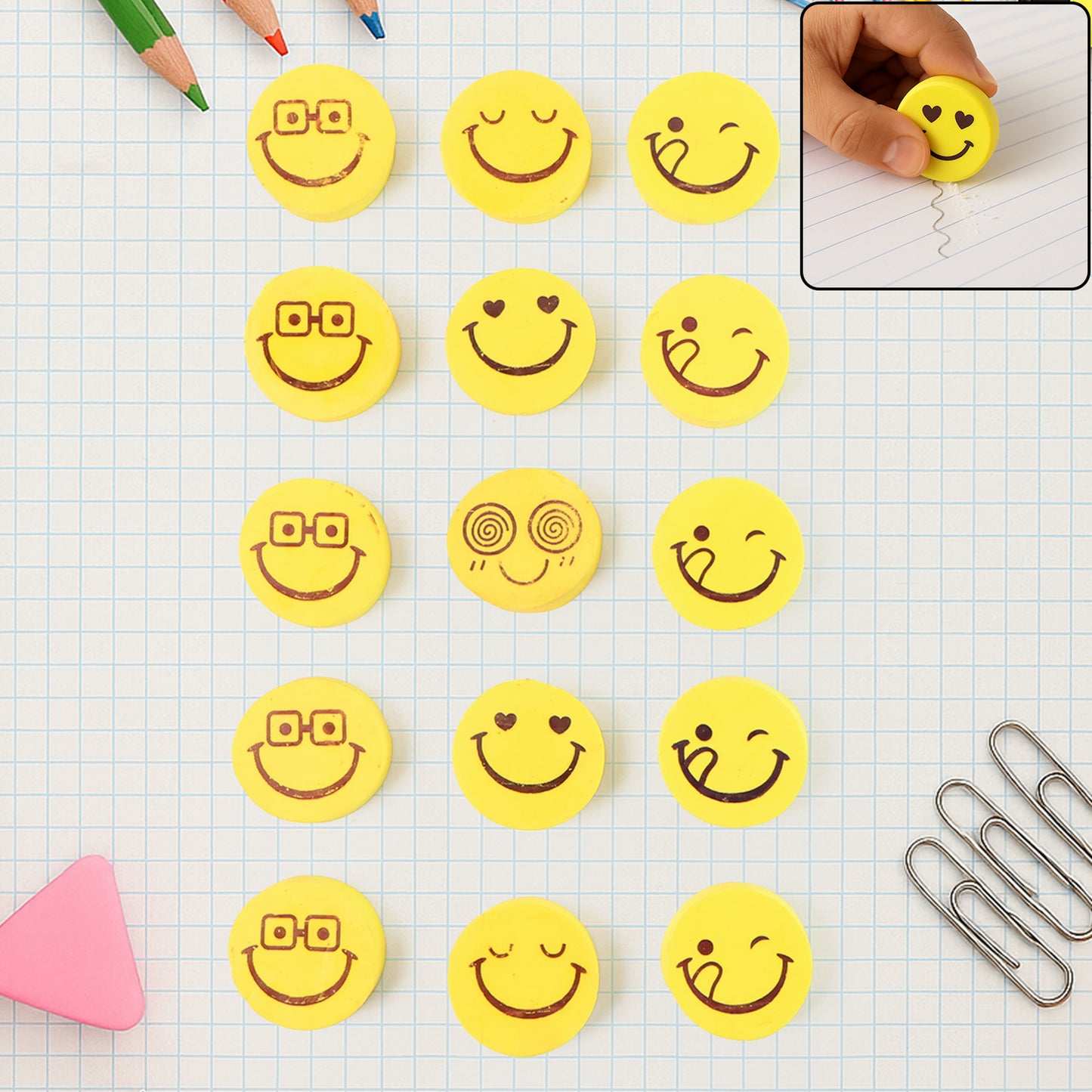 Cartoon Design Eraser (15 Pc  Mix Design) - Happy Price - Image 7