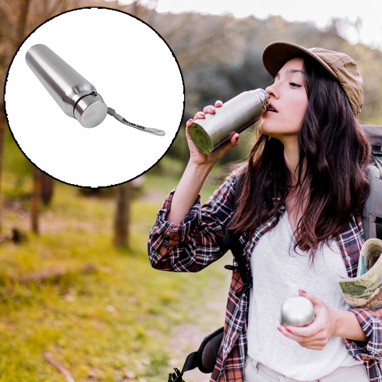 Stainless Steel Double Wall Vacuum-insulated Drink Water Bottle (1000 Ml) - Happy Price - Image 3