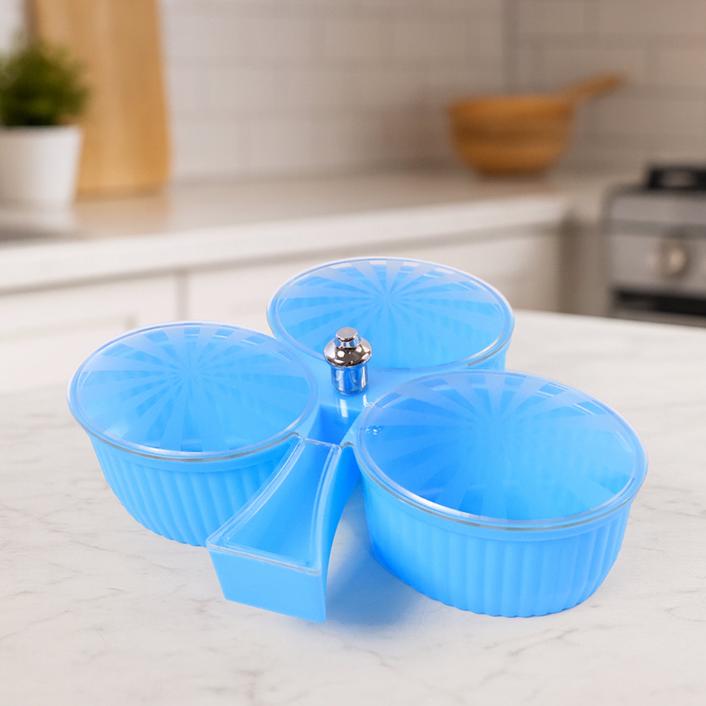 Premium 3-compartment Revolving Dry Fruit Box (1 Pc) - Happy Price - Image 3