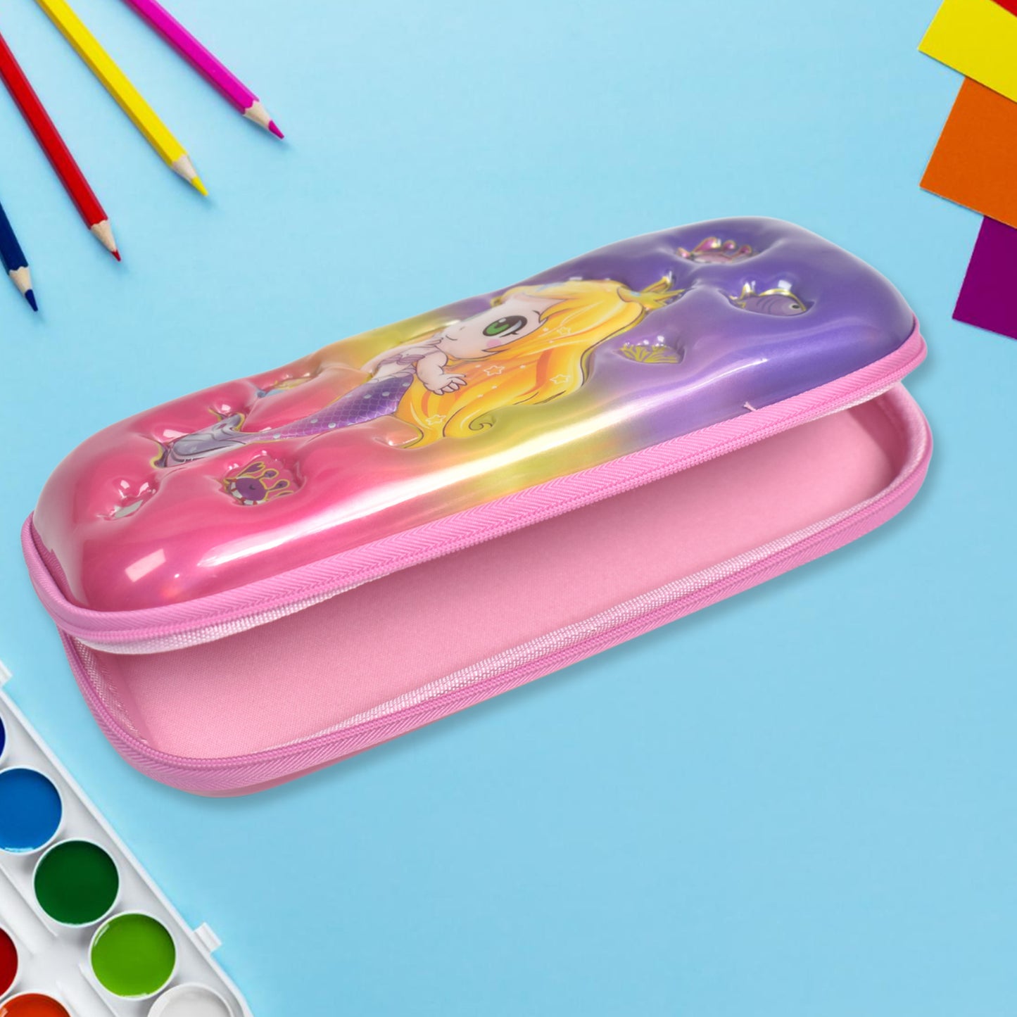 3d Cartoon Zipper Compass Box Pencil Box (1 Pc) - Happy Price - Image 5