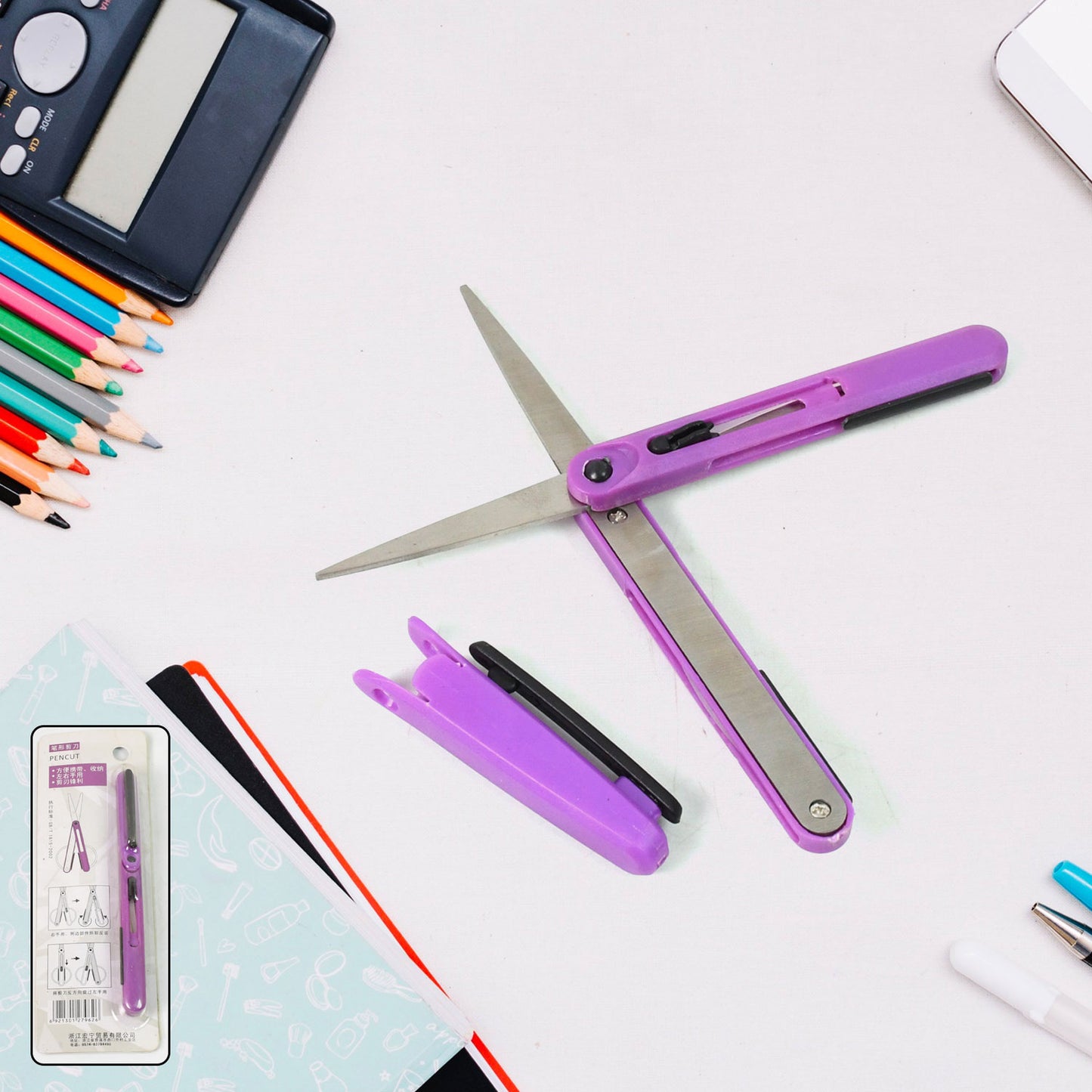 Pen Cut Compact Scissors In Pen Format Pen-style Portable Travel Scissors (1 Pc) - Happy Price - Image 2