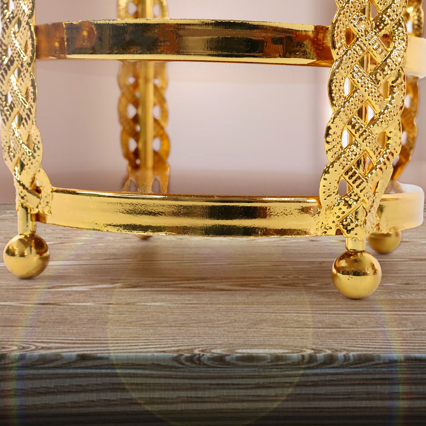 Multipurpose Golden Metal Candle Stand Showpiece (1 Pc) - Happy Price - Image 3