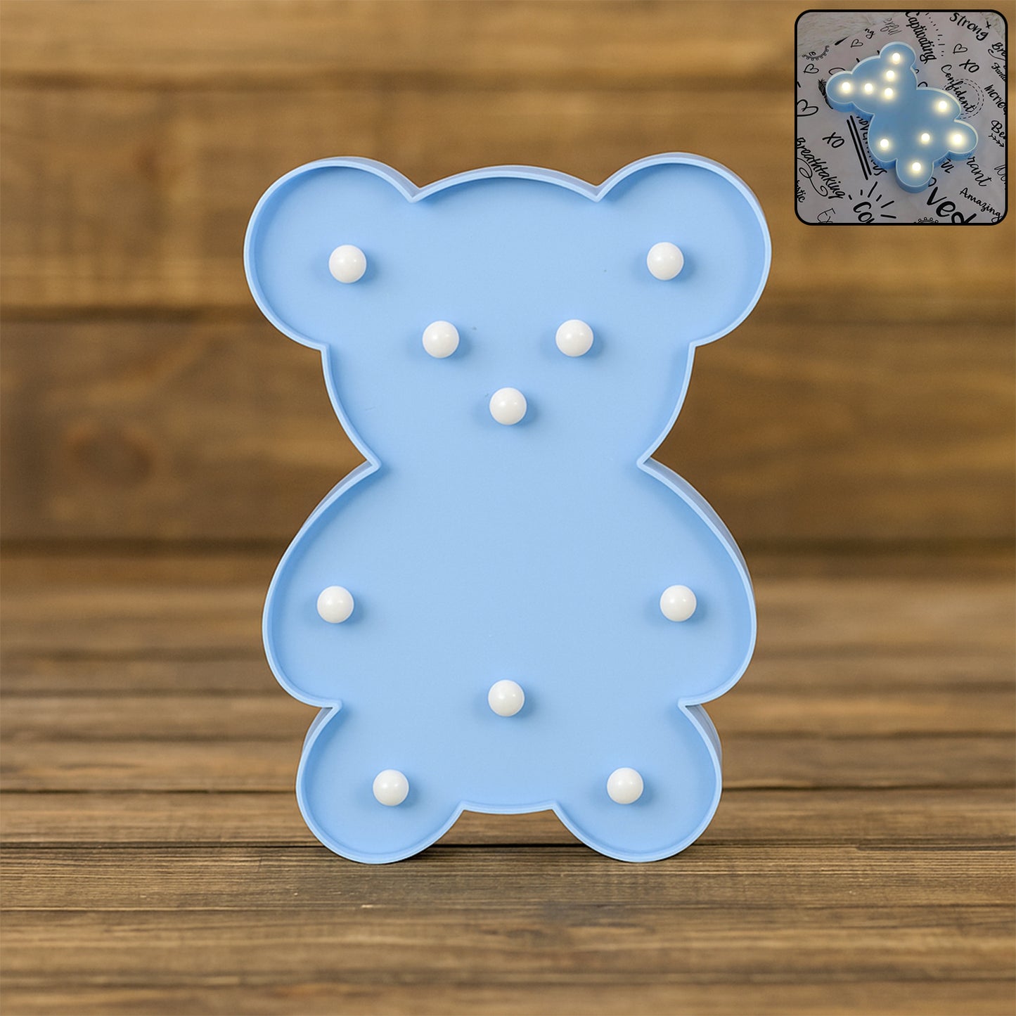 Teddy Bear LED Night Light - Battery Operated Decorative Lamp (1 Pc) - Happy Price - Image 3