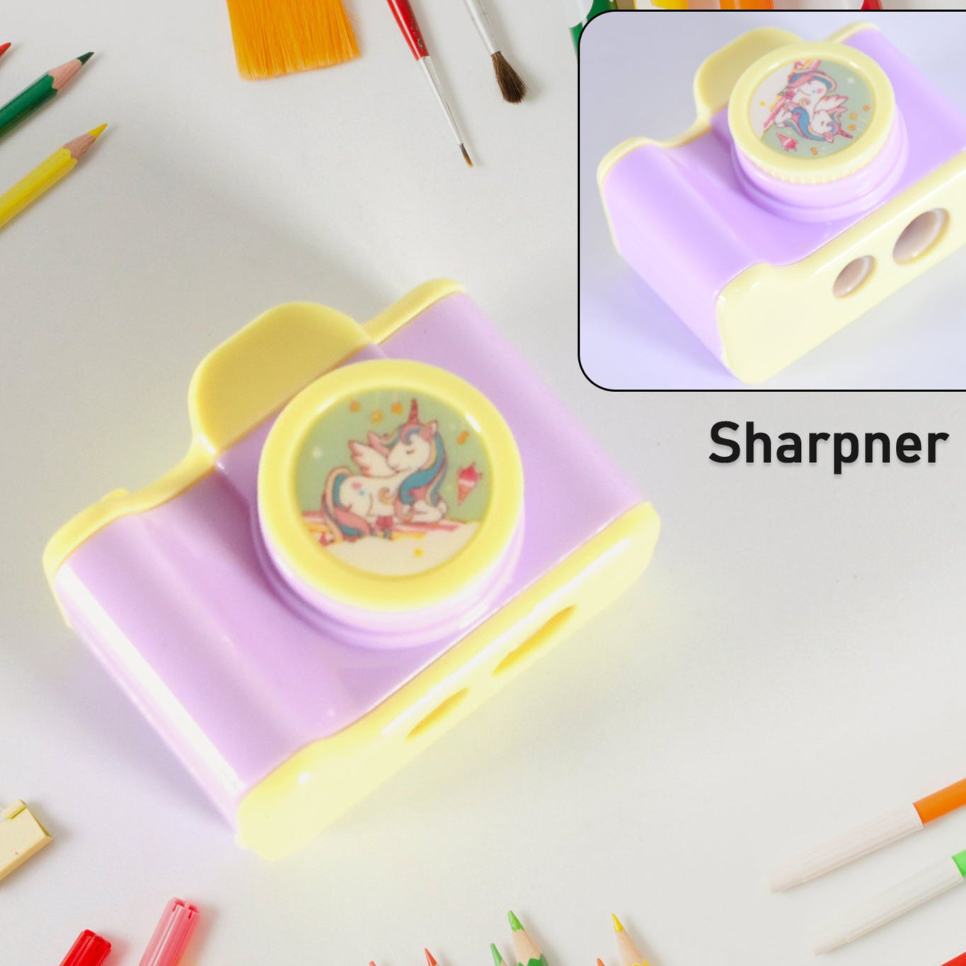 Camera Shape Pencil Sharpener  Simple Student Office Sharpener  Fashionable And Convenient Lightweight Manual Sharpener For Kids Boys Girls Birthday Return Gifts (1 Pc) - Happy Price - Image 1
