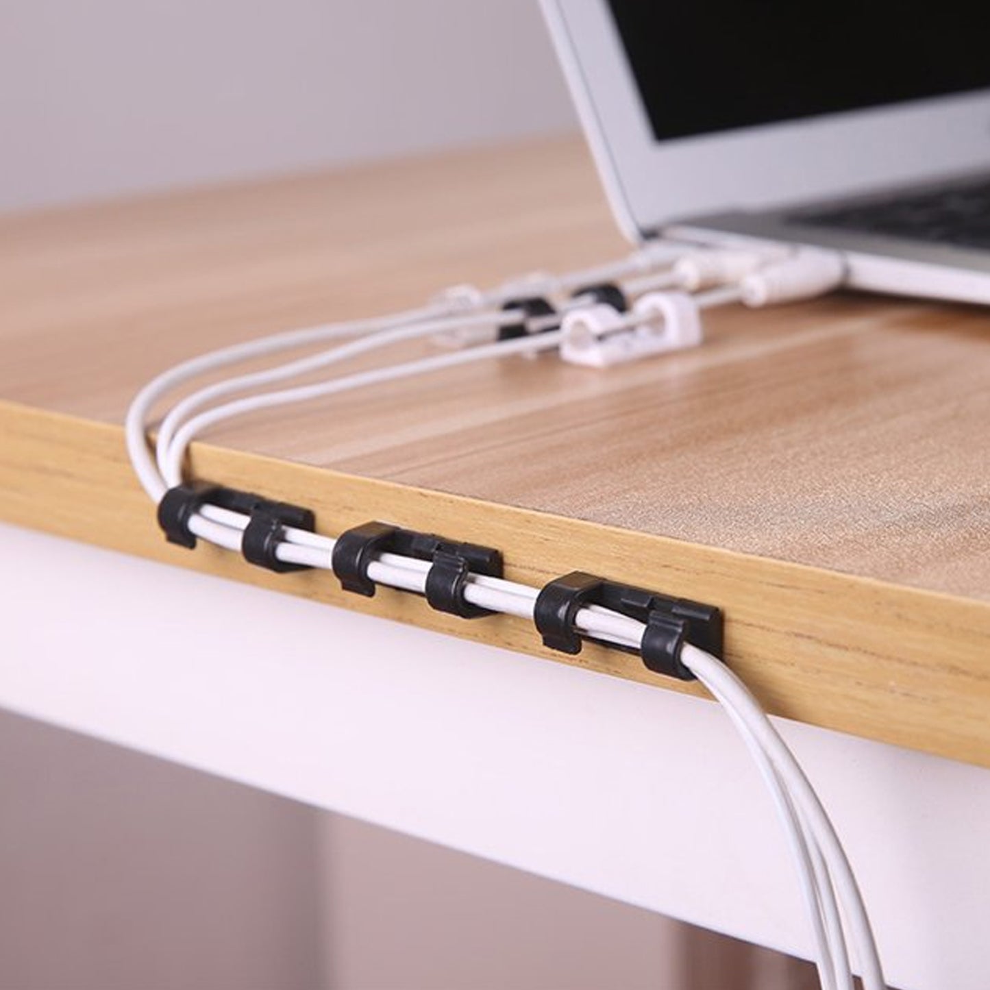 Plastic Clips Stronger Adhesive Tape  Cable Manager  Wire Manager  Wire Clamp  Wire Clips For Cable Cable Organizer Cord Holder  Cord Clips For Car Office And Home (20 Pcs Set) - Happy Price - Image 5