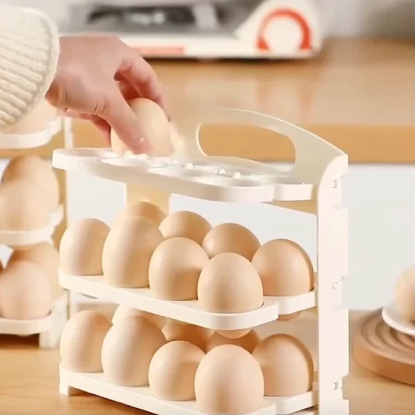 Plastic Foldable Egg Tray  24 Grid Egg Storage Box (1 Pc) - Happy Price - Image 2