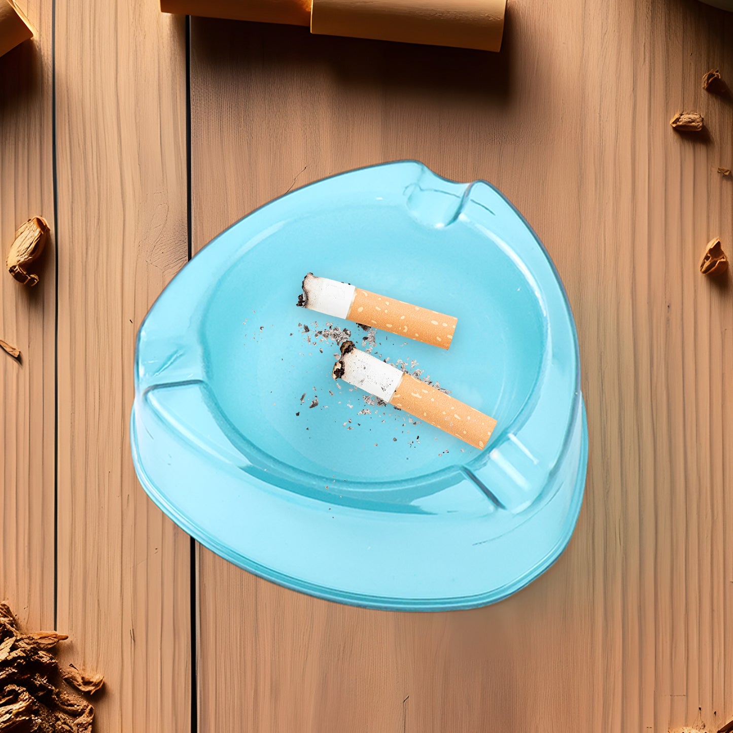 Oblivion Heavy-duty Transparent Plastic Ashtray With Triple Rest Slots  Anti-slip Base (1 Pc) - Happy Price - Image 2