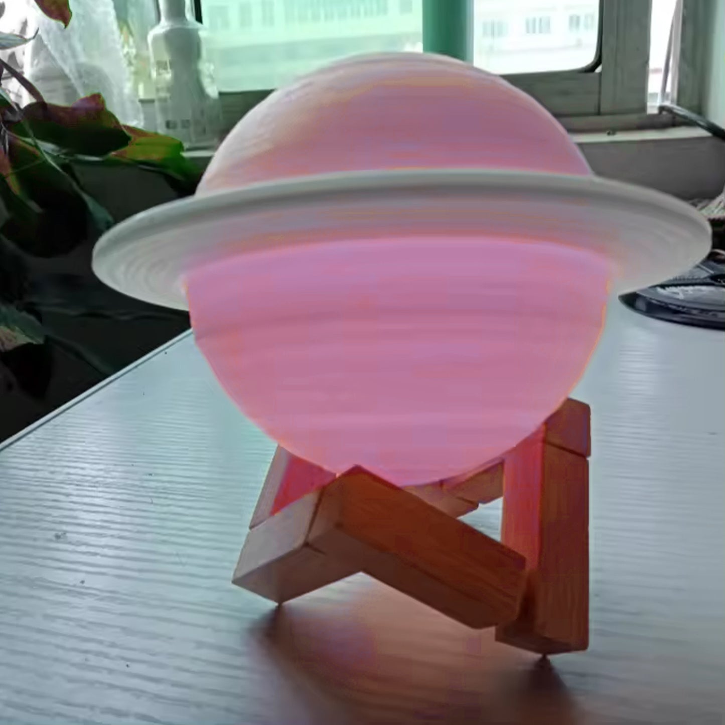 3d Saturn Lamp Home Decoration Bedside Night Light With Base (1 Pc  Multicolor) - Happy Price - Image 6