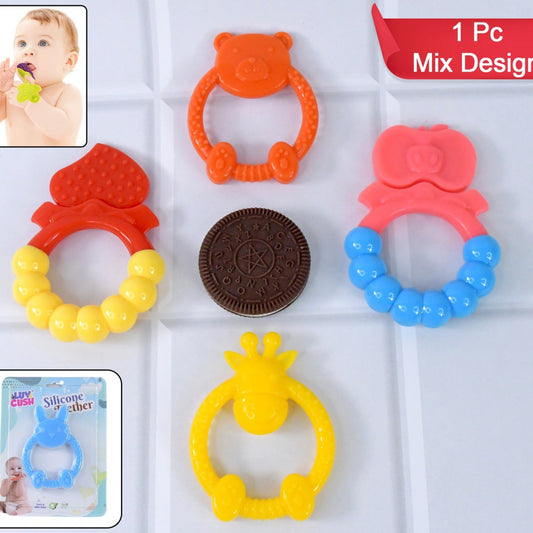 Silicone Baby Teething Toys (1 Pc  Mix Design) - Happy Price - Image 1