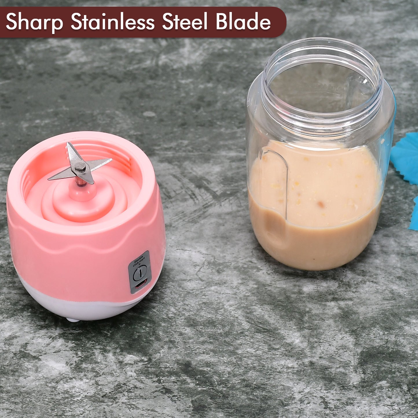 Portable Blender Personal Blender Juicer Cup Mini Handheld Blender With 4 Blades Mixer For Fruit Shakes And Smoothies Portable Juicer (Multicolor) - Happy Price - Image 3