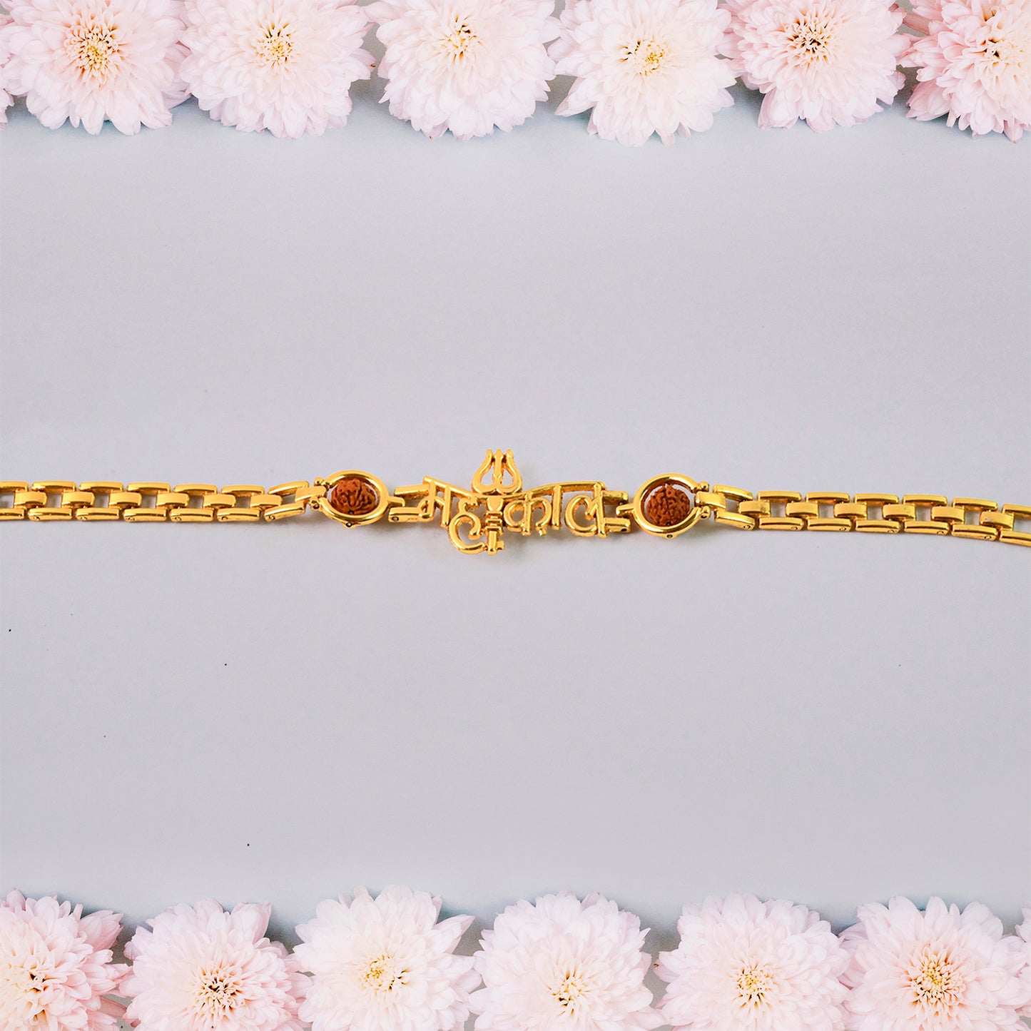 Mahakal Trishul Design  Rudraksh Beads Bracelet Rakhi - Happy Price - Image 4