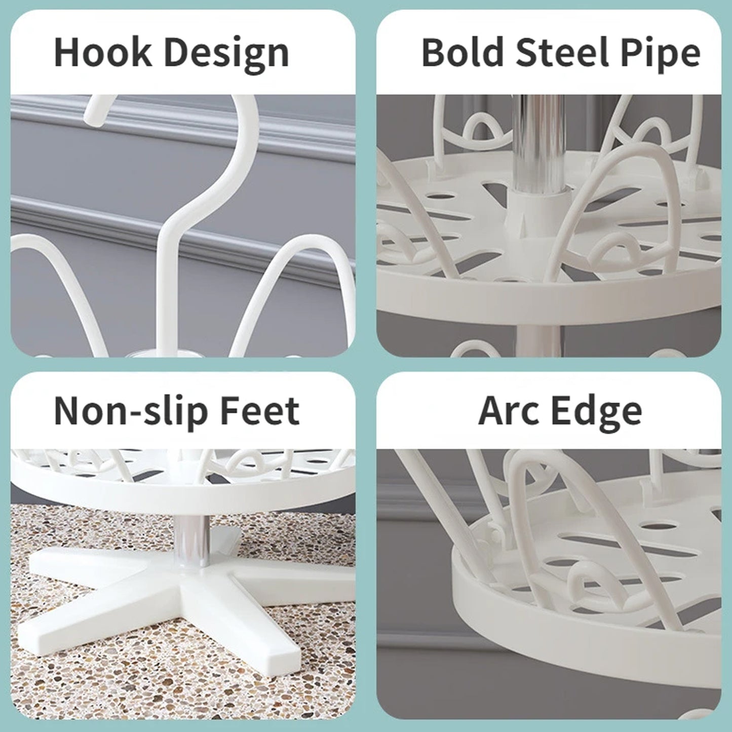 Rotating Shoe Rack 3 Layer 3 Tier Rotating Shoe Rack (1 Pc) - Happy Price - Image 5