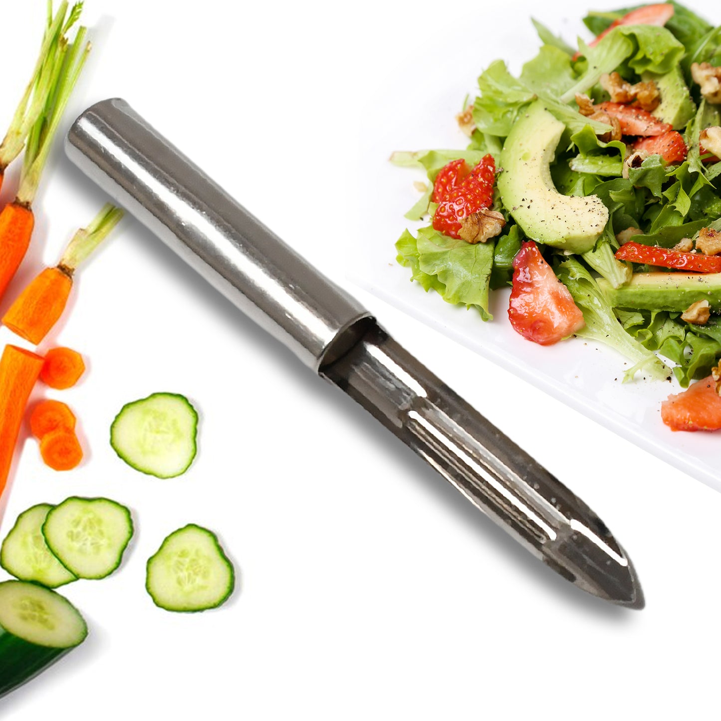 Multi-purpose Stainless Steel Peeler With Handle For Vegetables Potato Peeler Carrot Grated Suitable For Peeling And Shredding Fruit And Vegetables Kitchen Accessories Piller (12 Pcs Set) - Happy Price - Image 2