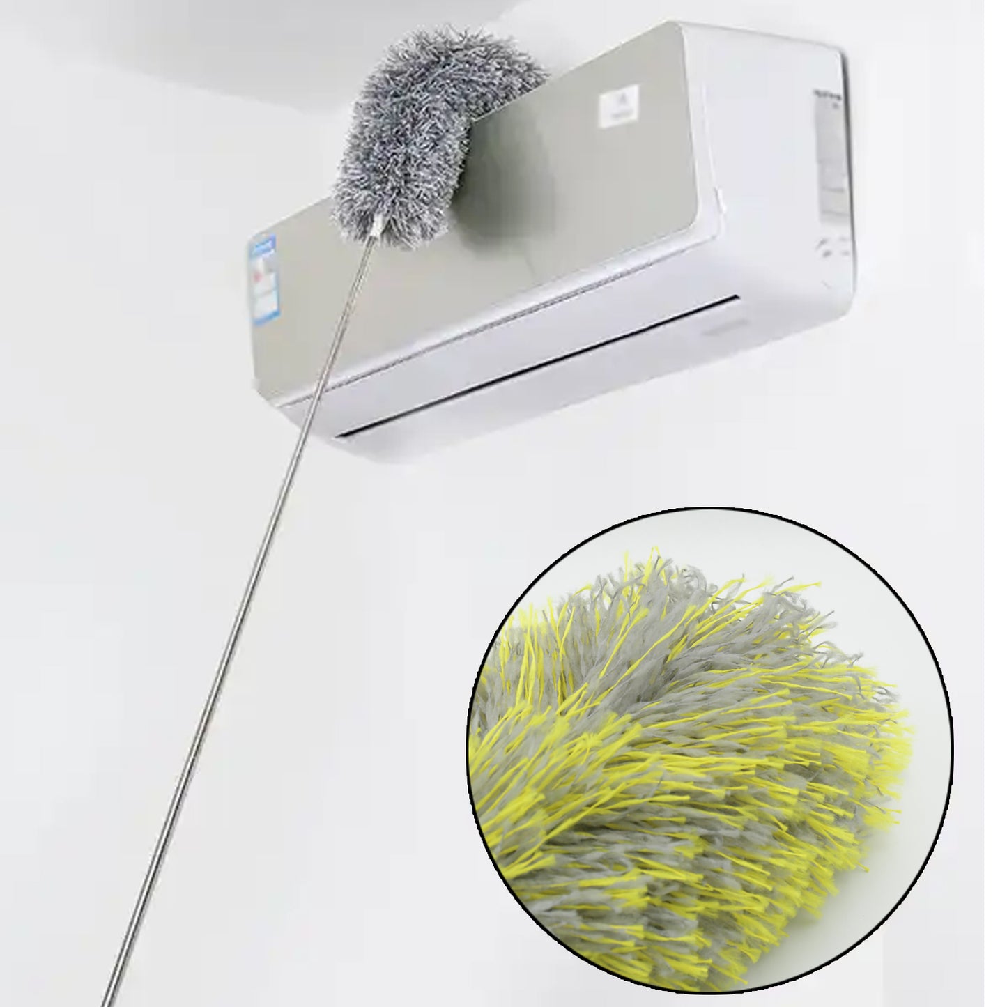 Long Handle Microfiber Duster For Cleaning Microfiber Hand Duster Washable Microfiber Cleaning Tool Extendable Dusters For Cleaning Office Car Computer Air Condition Washable Duster (62cm) - Happy Price - Image 2