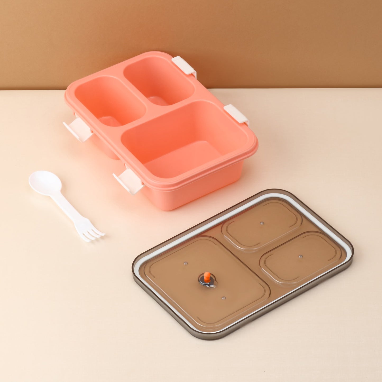 Plastic Lunch Box For Kids Lunch Box For Kids 3 Compartment Insulated Lunch Box Tiffin Box For Boys Girls School  Office Men (3 Compartment Lunch Box) - Happy Price - Image 3