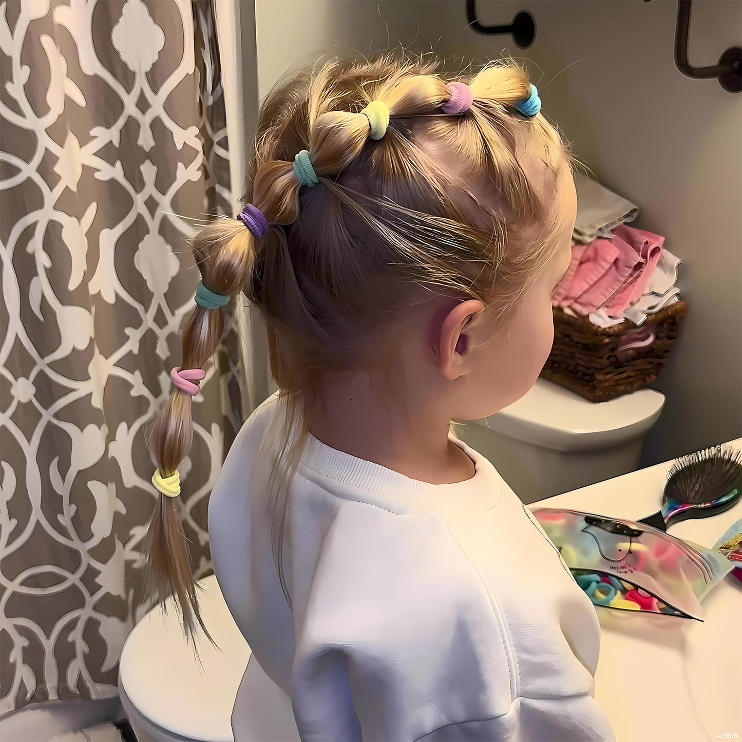 Colorful Soft Elastic Hair Bands Set For Kids  Girls (10 Pkt   1 Set) - Happy Price - Image 2