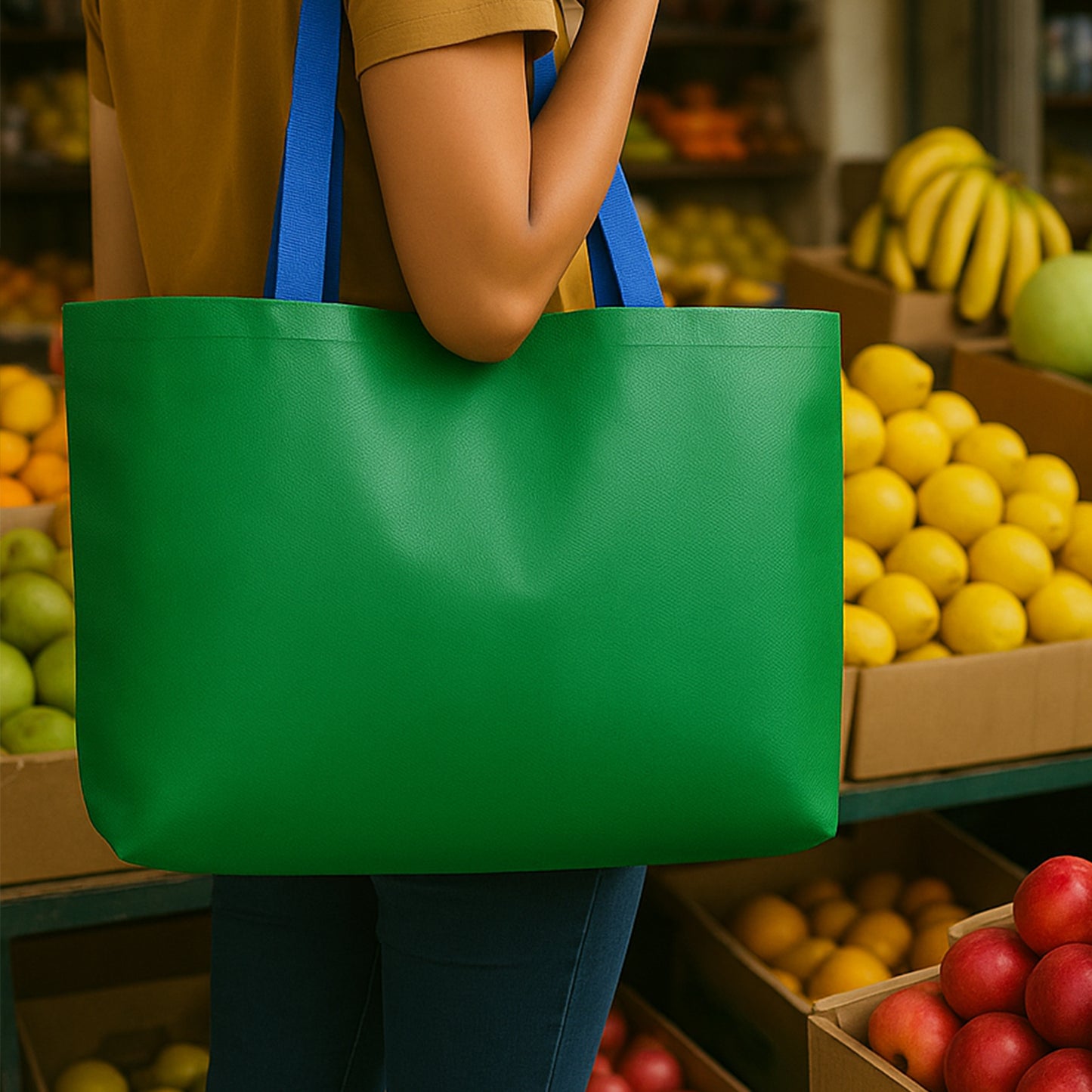 Eco-friendly Large Shopping Tote Bag 62x44cm (Mixcolor  1 Pc) - Happy Price - Image 4