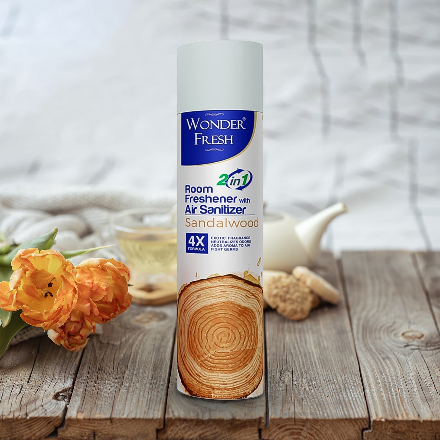 Fresh Air Freshener Spray Sandalwood Fragrance  Long Lasting Fragrance For Home  Office (Mix Fragrance   125 Gm) - Happy Price - Image 5