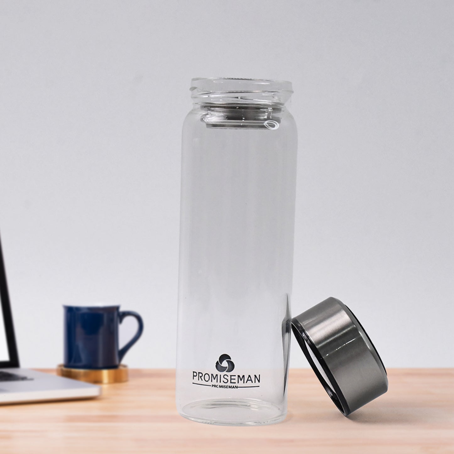 Outdoor Sport Glass Water Bottle  With Steel Lid  500 Ml Approx) - Happy Price - Image 2