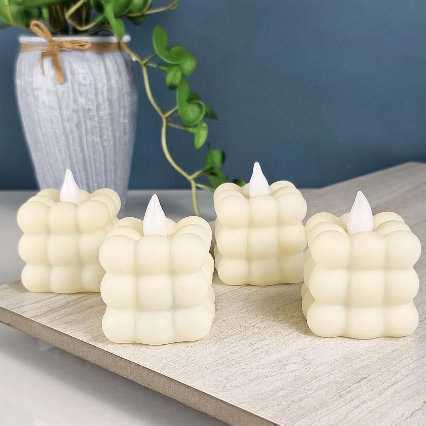 24 Pc LED Flameless Cube Candles - Safe Decorative Lights for Home & Events - Happy Price - Image 4