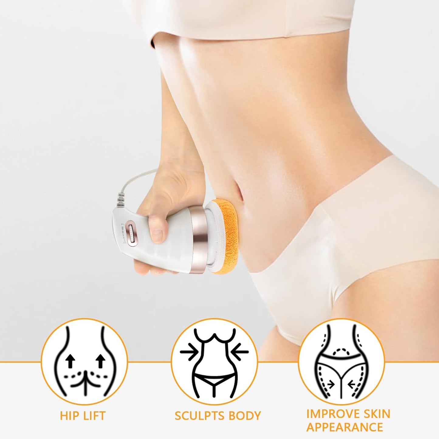 Body Massager Shaping Machine  Body Sculpting Massager With 3 Washable Pads Adjustable Speeds  Electric Handheld Massager For Belly Waist Legs Arms Butt (1 Pc) - Happy Price - Image 6