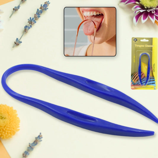 Plastic Tongue Cleaner For Kids  Adults  Tongue Scraper For Bad Breath Maintain Oral Hygiene For Daily Use  For Fresh Breath  Bacteria Removal  Improved Taste Plastic With Handle Tongue Cleaner (1 Pc ) - Happy Price - Image 1